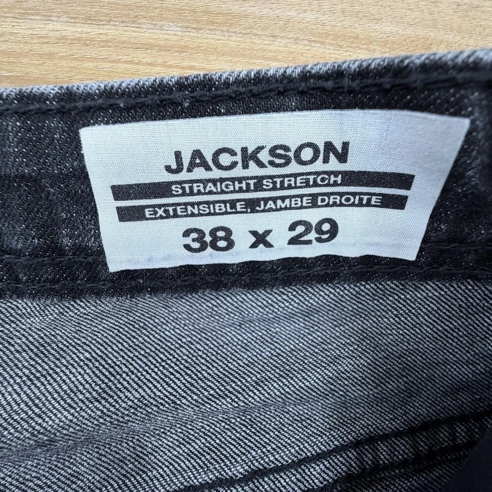 Buffalo David Bitton Mens‎ Jeans Size 38x29 Black Denim Jackson Straight Stretch